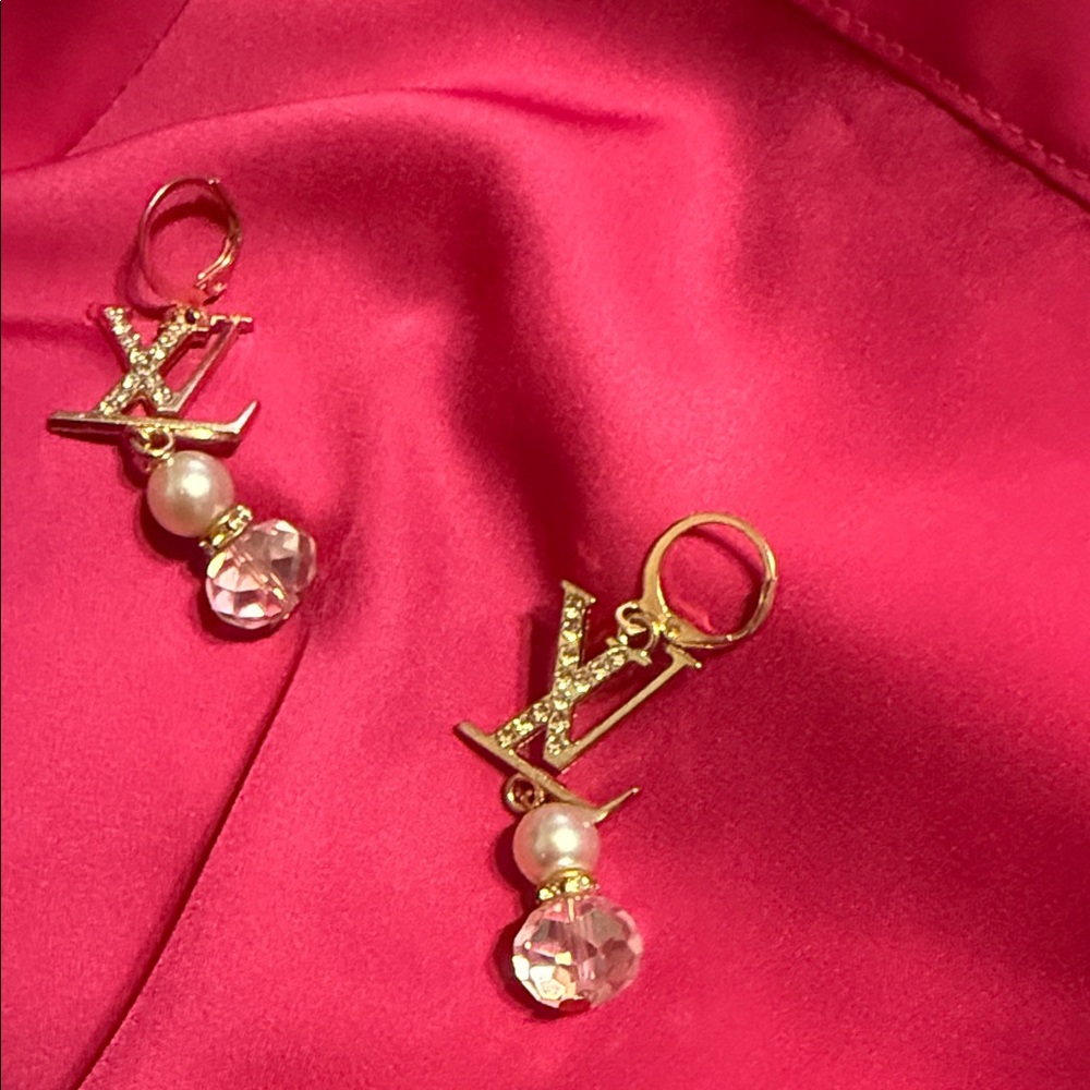 Fashion Earrings with Pearl and Crystal - Picture 4 of 4